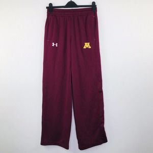 Under Armour M Loose Burgundy Minnesota Athletic Pants Straight Leg Warm-Up Q28